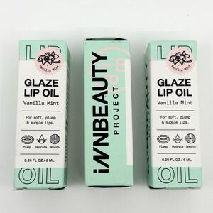 Innbeauty Project Vanilla Mint Lip Glaze Oil 3 PACK NEW Manufacture Sealed